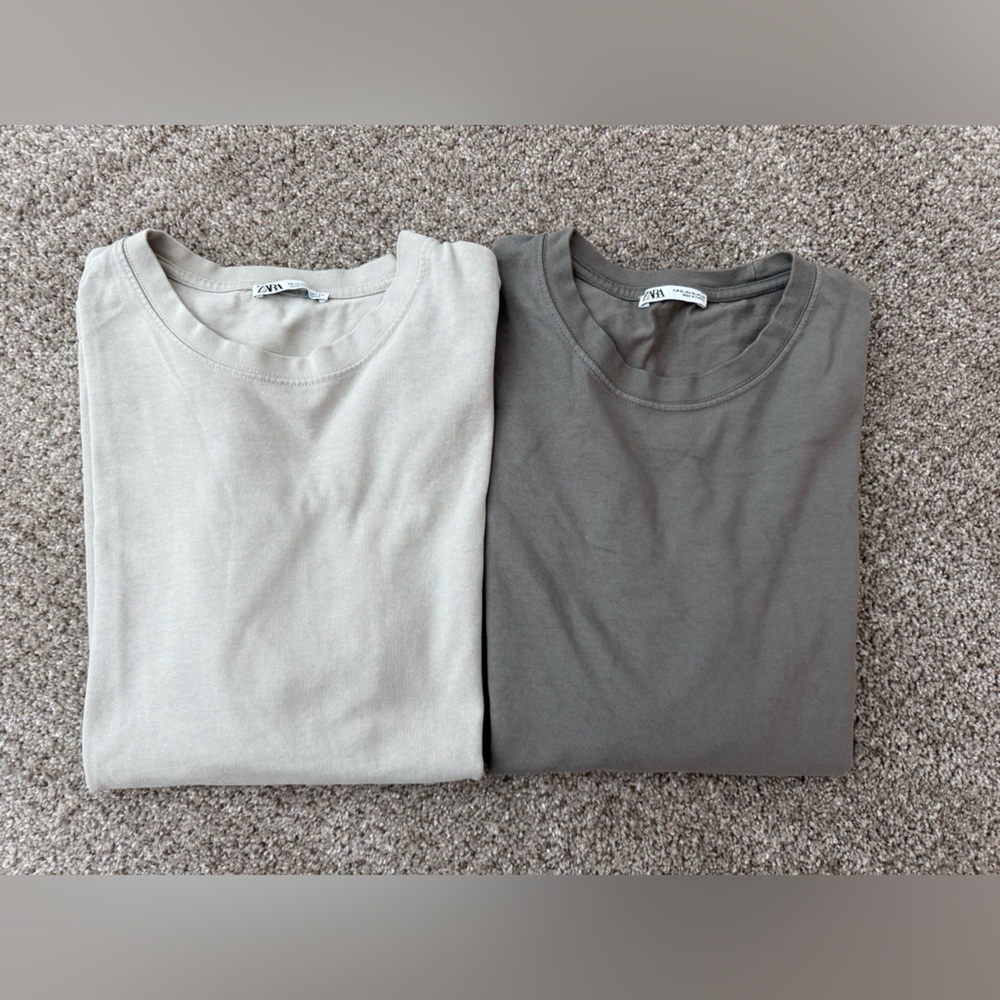 Zara Men’s Basic Heavyweight T-Shirt Bundle XL (2)